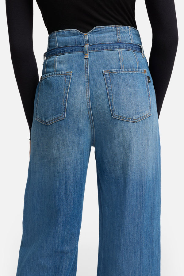 Indigo Linen Belted Wide Leg in Phoenix