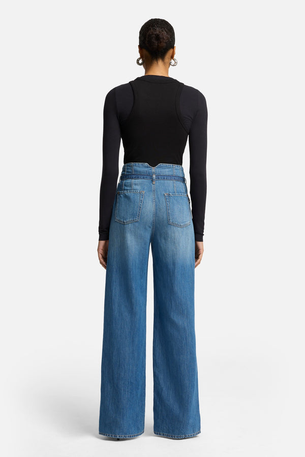 Indigo Linen Belted Wide Leg in Phoenix
