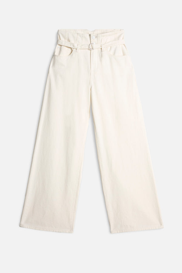 BELTED WIDE LEG Denim Linen