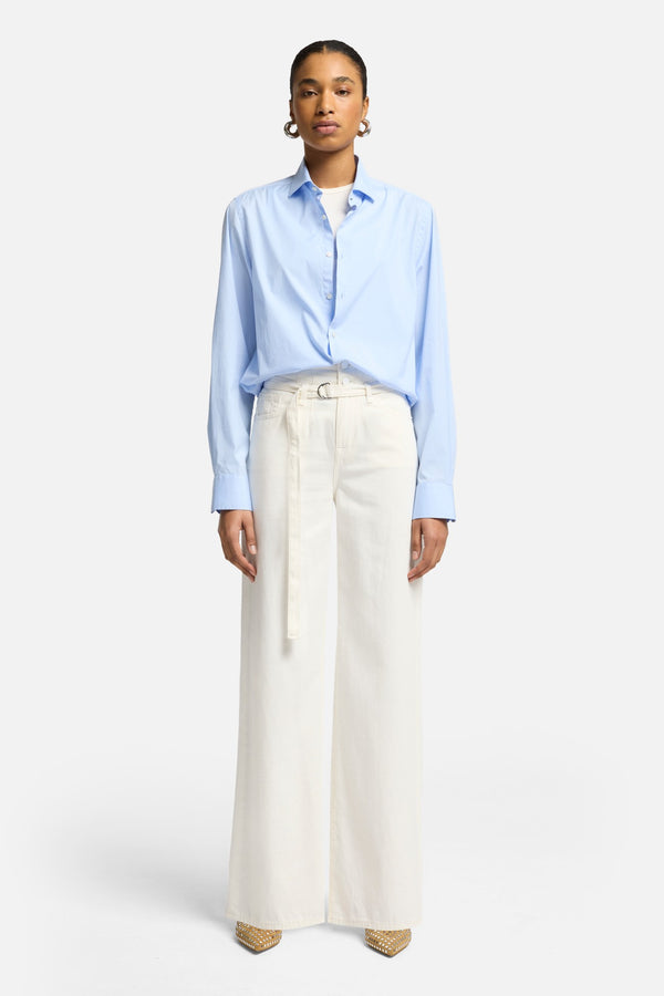 Linen Blend Belted Wide Leg in Ostuni