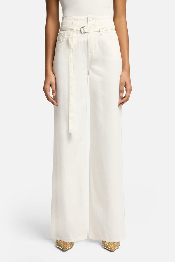 Linen Blend Belted Wide Leg in Ostuni