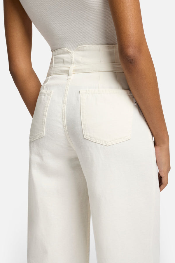 Linen Blend Belted Wide Leg in Ostuni