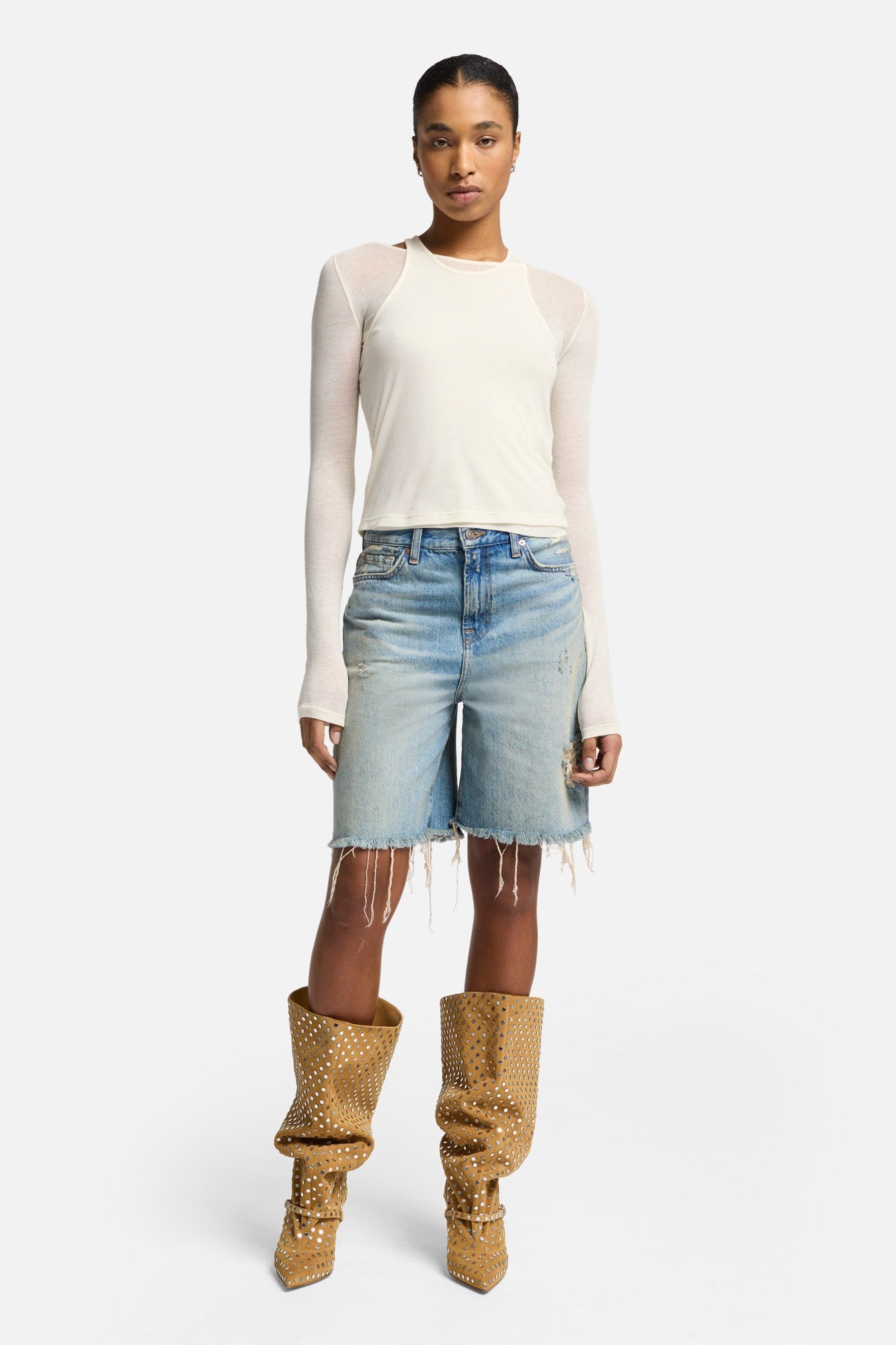 MANKIND Lola Shorts in Copper | 7 For All Mankind