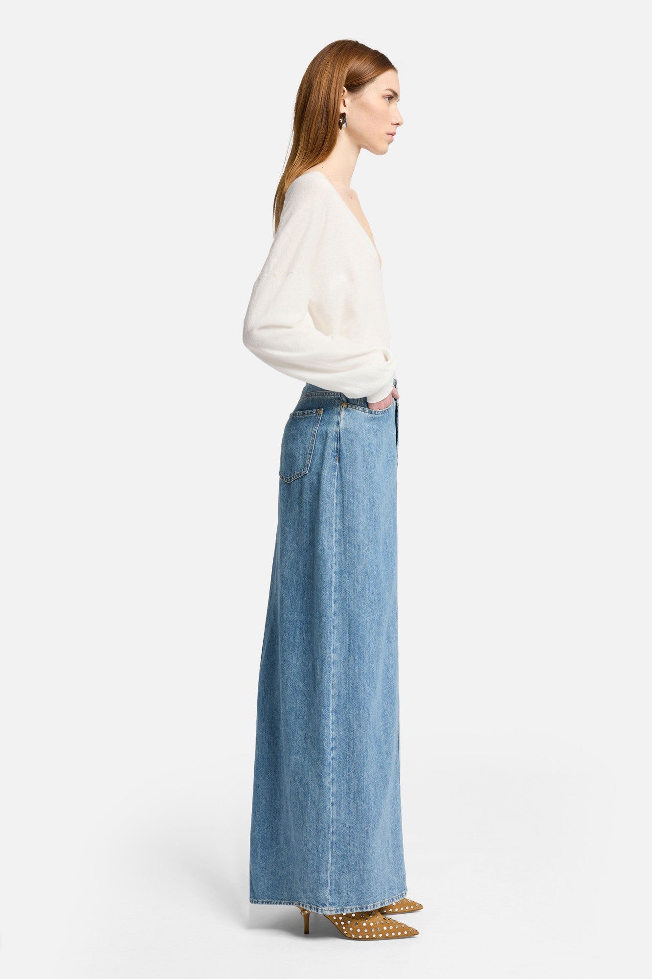 Indigo Linen Maxi Skirt in Arizona | 7 For All Mankind