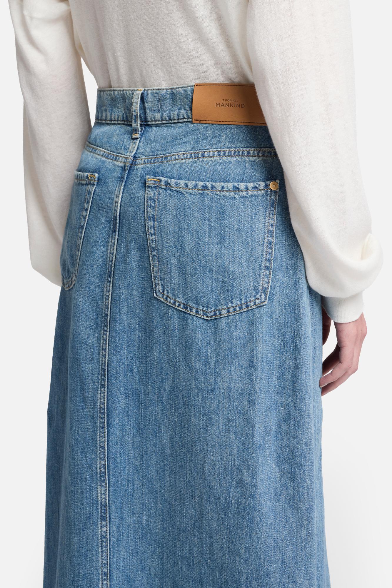 Indigo Linen Maxi Skirt in Arizona | 7 For All Mankind