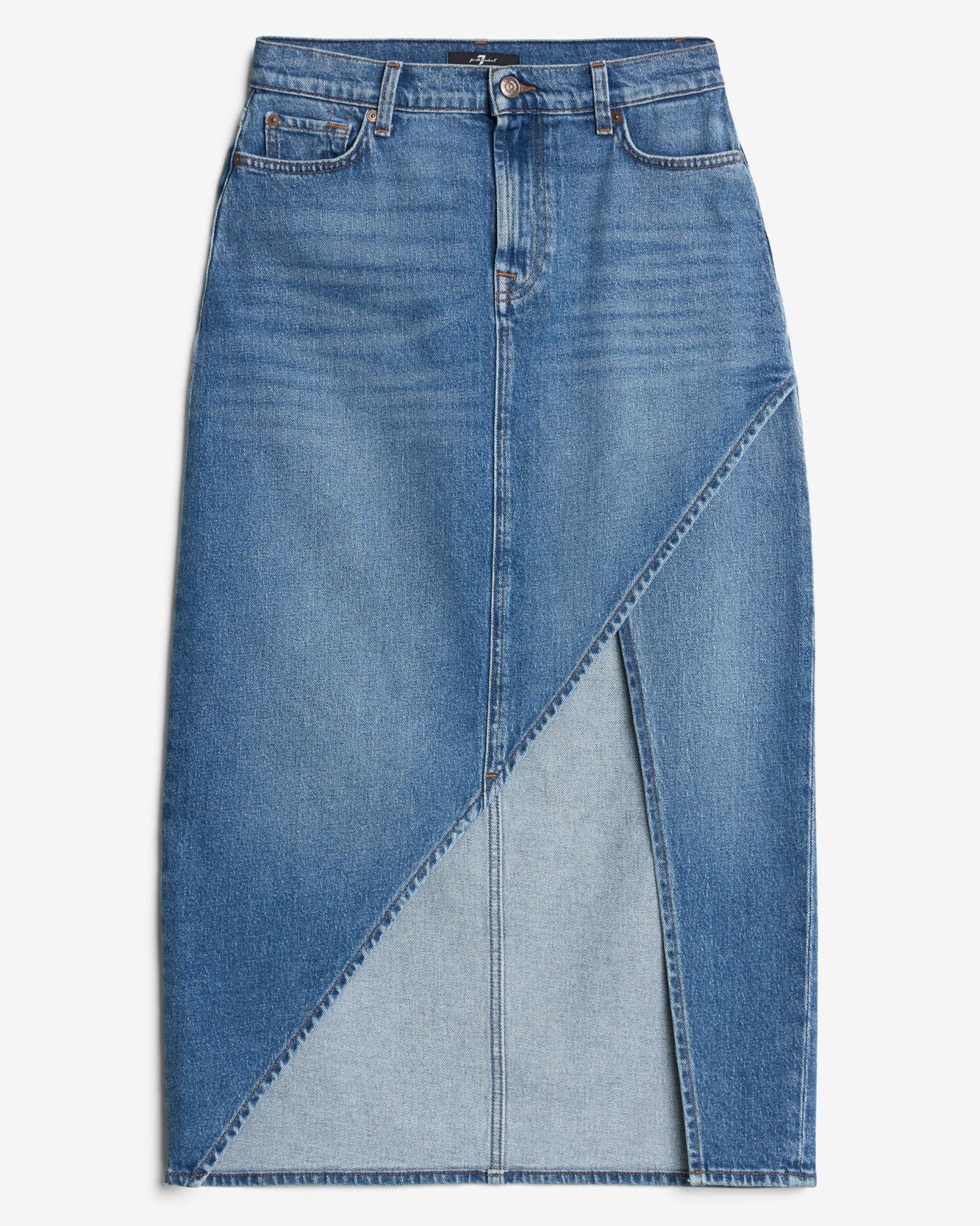 Libby Denim Slit Skirt in Weekend | 7 For All Mankind