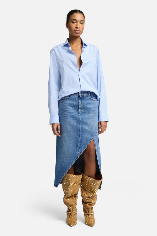 Libby Denim Slit Skirt in Weekend