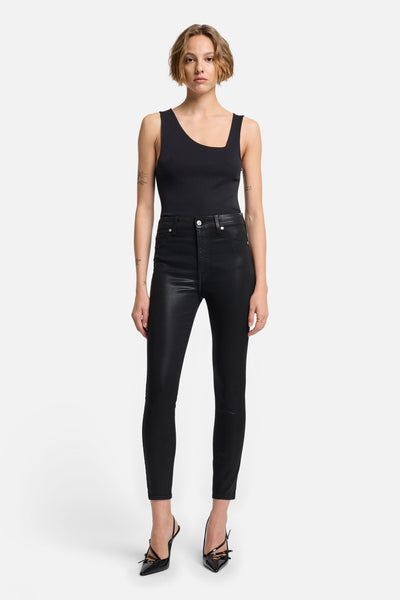 B(air) High Waist Ankle Skinny in Coated Black