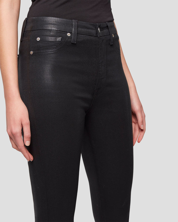 Women's High Rise Skinny Jeans in Black Coated
