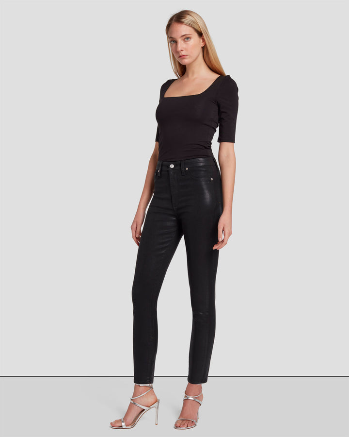 Metallic Black Coated Skinny Jeans – FreeSpirits Fashion