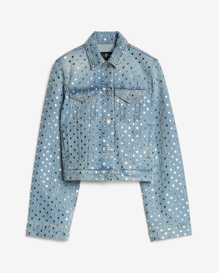 Studded Trucker Jacket in Bleach | 7 For All Mankind