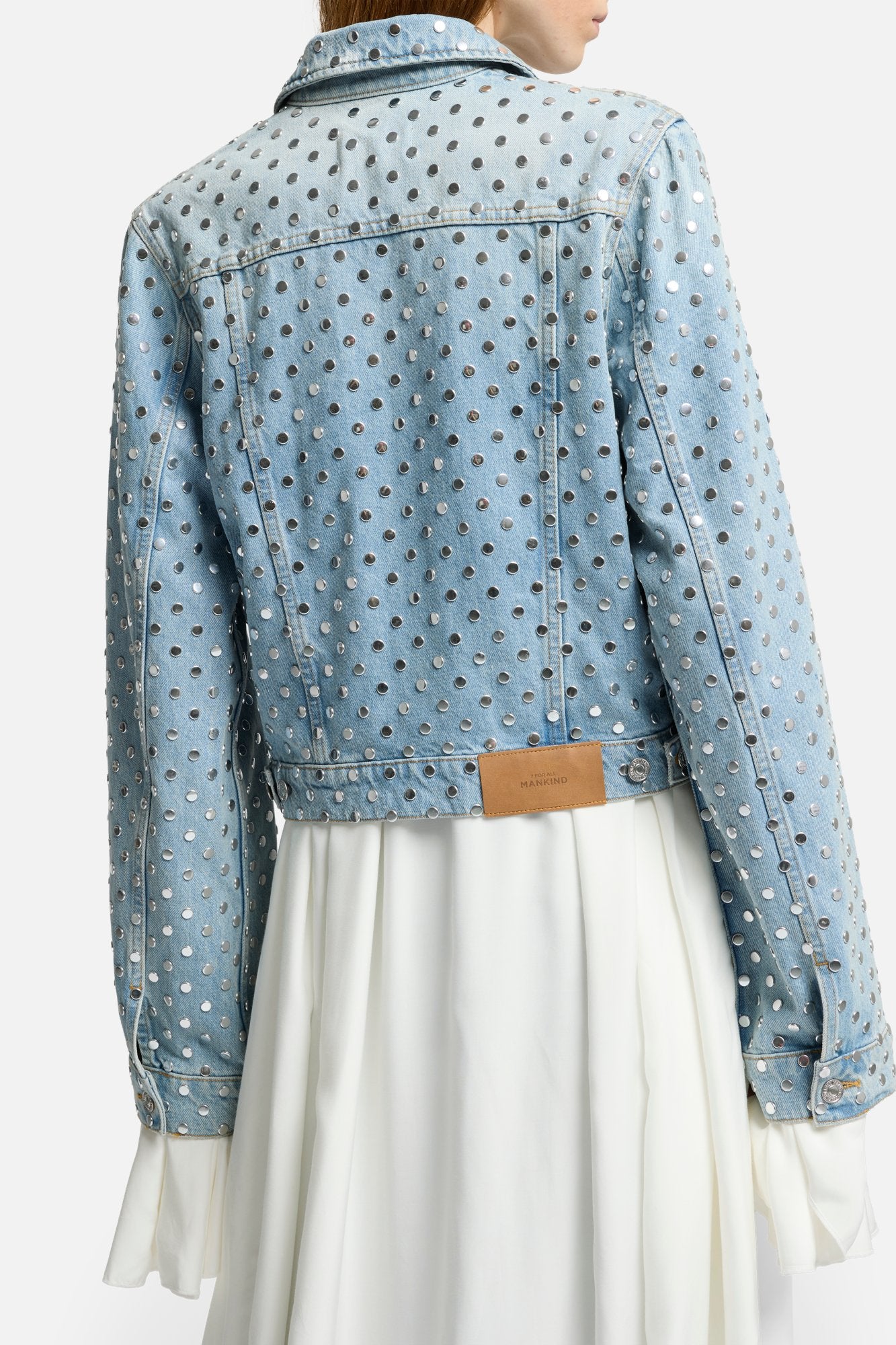 Studded Trucker Jacket in Bleach | 7 For All Mankind