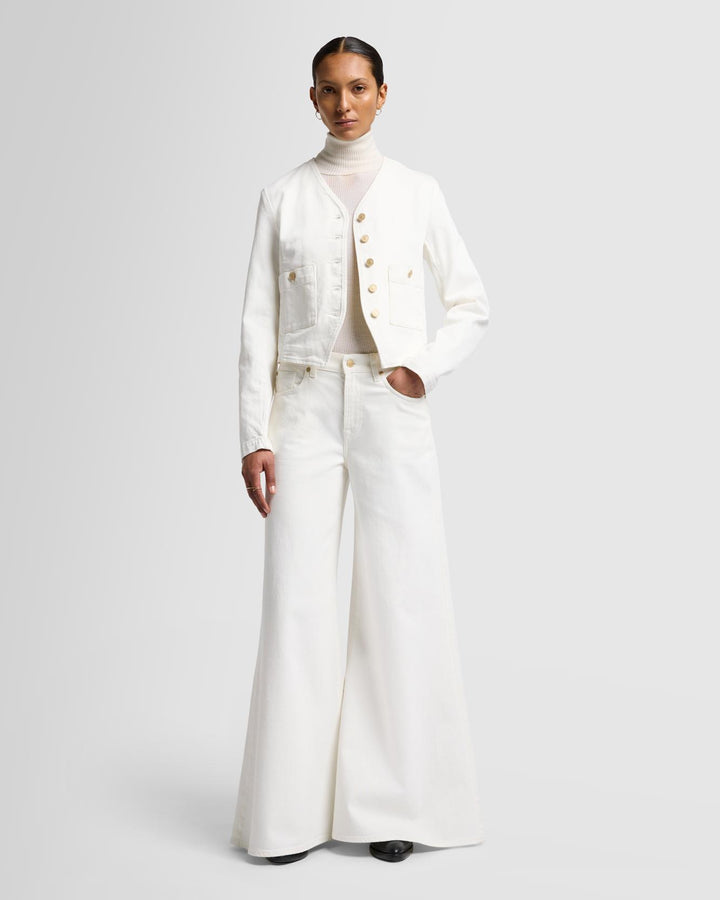 MANKIND Collarless Jacket in Vintage White | 7 For All Mankind