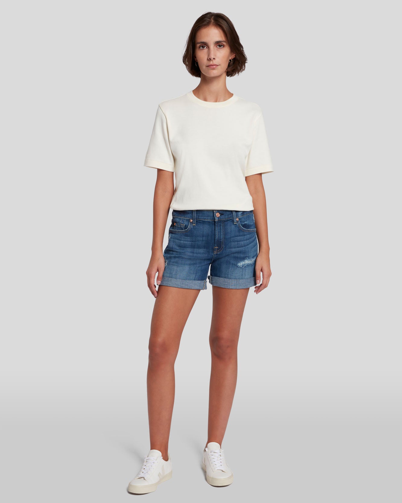 Broken Twill Mid Roll Short in Vanity Destroy | 7 For All