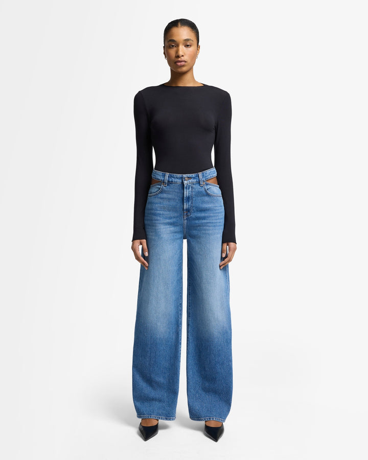 パンツ 7 FOR ALL MANKIND Women Straight Pants JSSTC100HU00DARK Blue 7 For All Mankind Women's Straght Leg Jean, Blue/Black