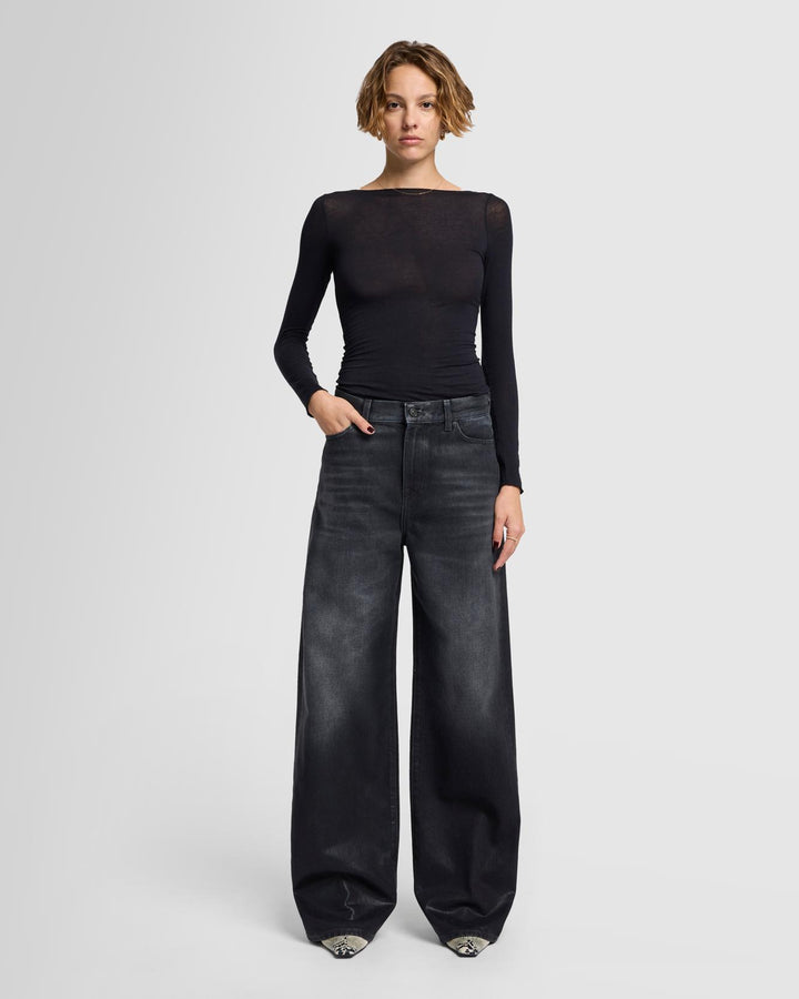 Scout Oversized Straight in Coated Liquorice