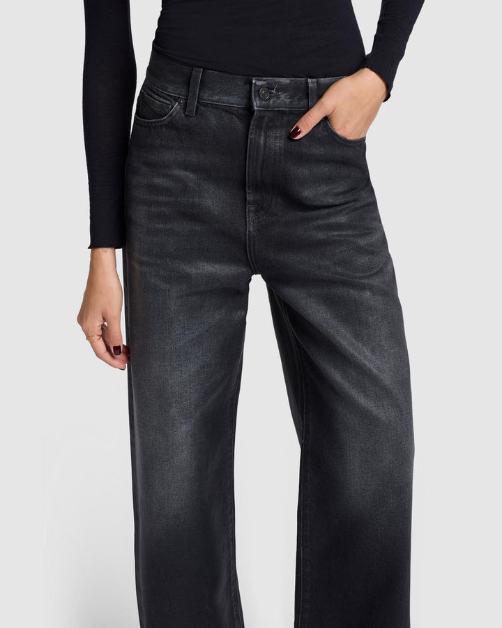 Scout Oversized Straight in Coated Liquorice