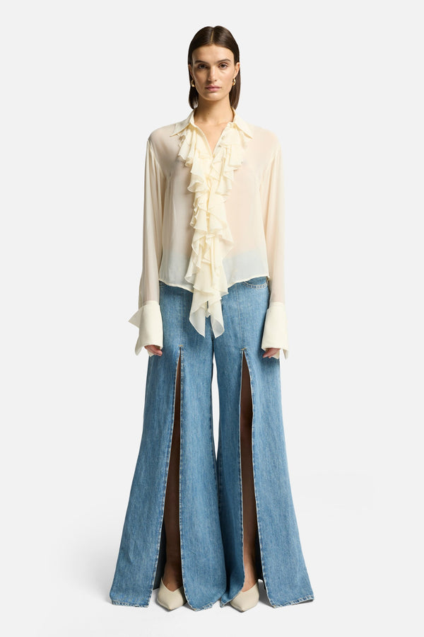 Indigo Linen Willow Palazzo Wide Leg in Arizona
