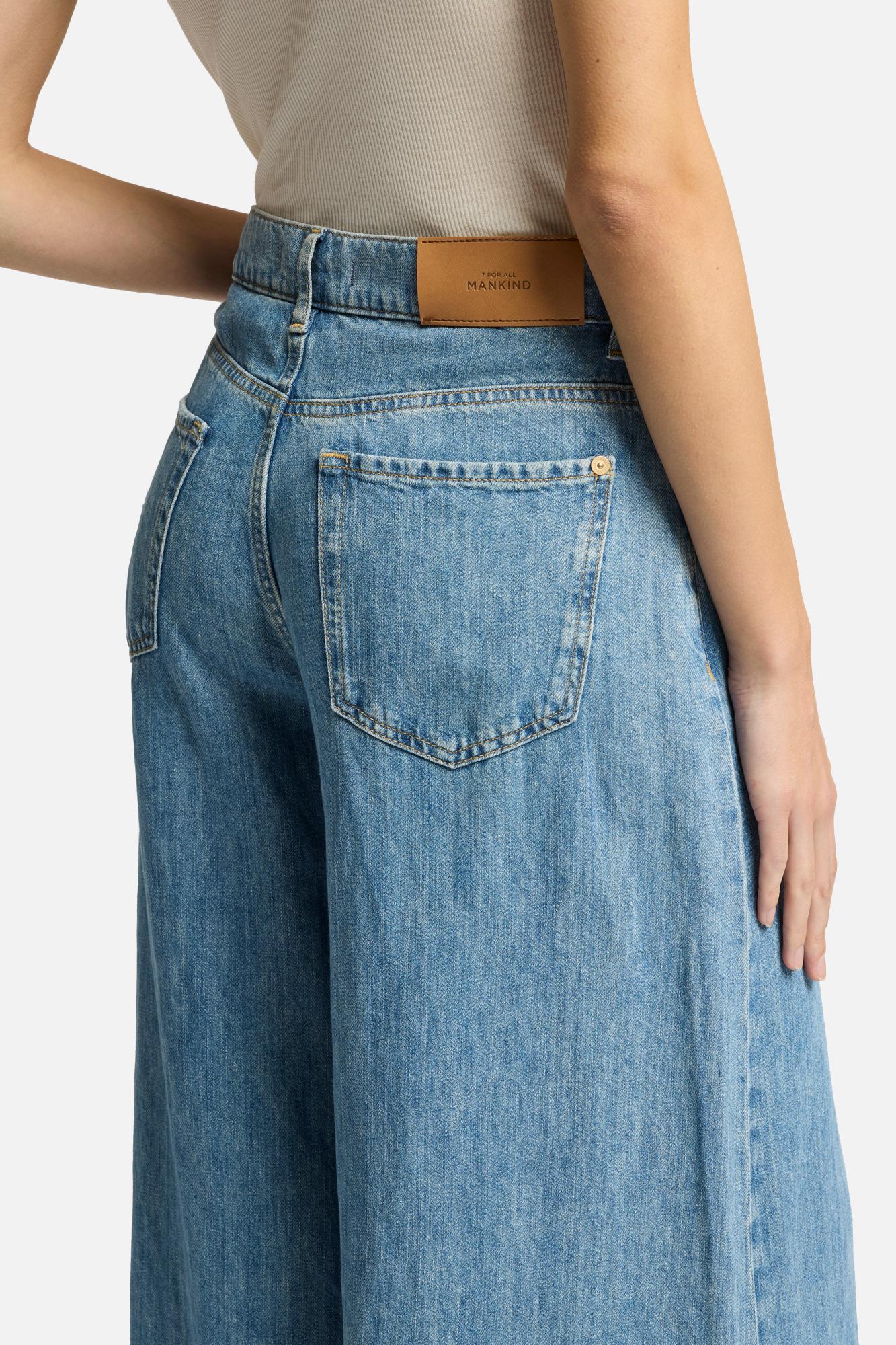 Indigo Linen Willow Palazzo Wide Leg in Arizona | 7 For All Mankind