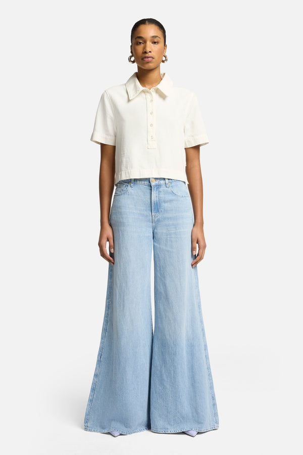 Indigo Linen Willow Palazzo Wide Leg in Kansas