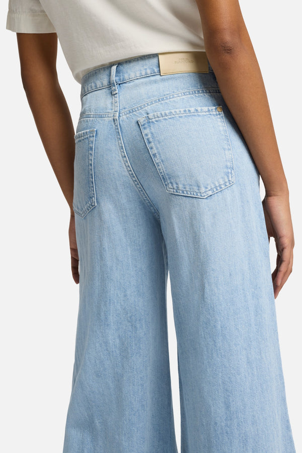 Indigo Linen Willow Palazzo Wide Leg in Kansas