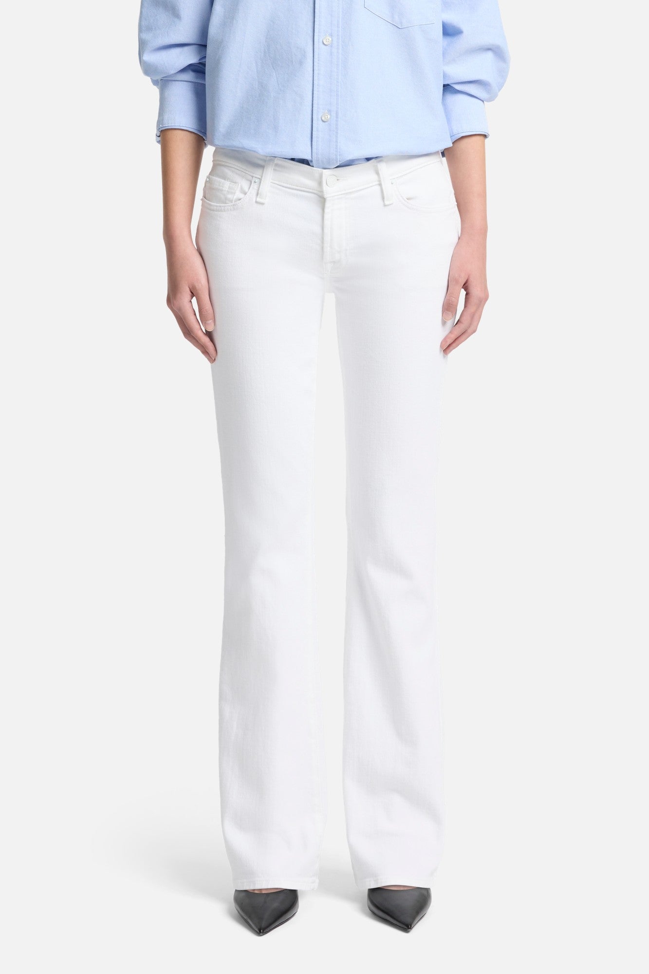 来世はgang white boots cut denim Tailorless Broken Twill Original Bootcut in White | 7 For All Mankind