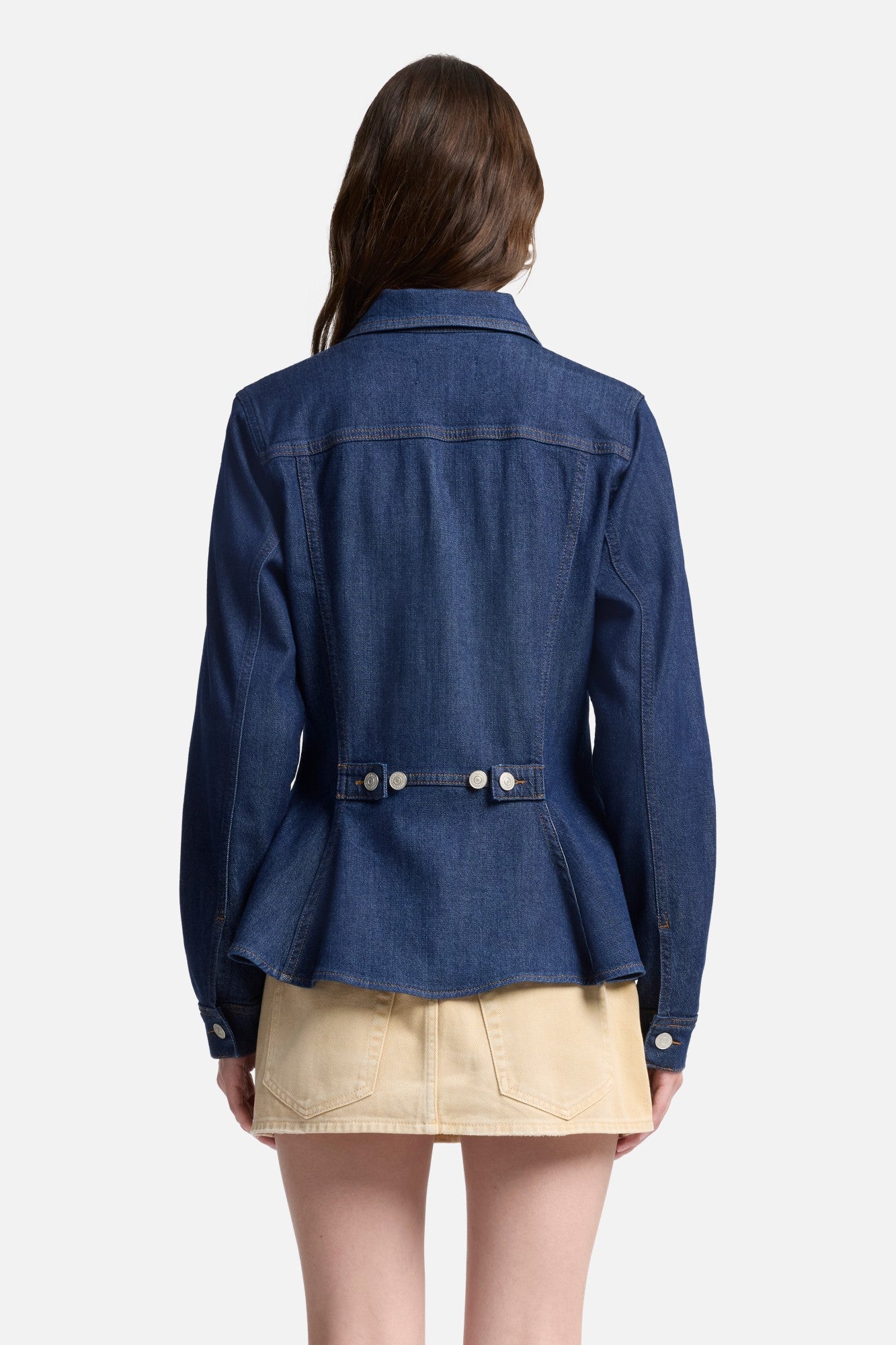 Weightless Denim Flounce Trucker Jacket in Halona | 7 For All Mankind