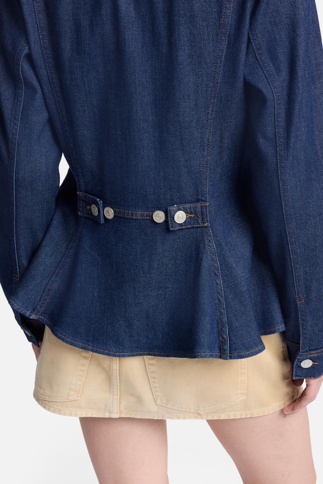 Weightless Denim Flounce Trucker Jacket in Halona | 7 For All Mankind