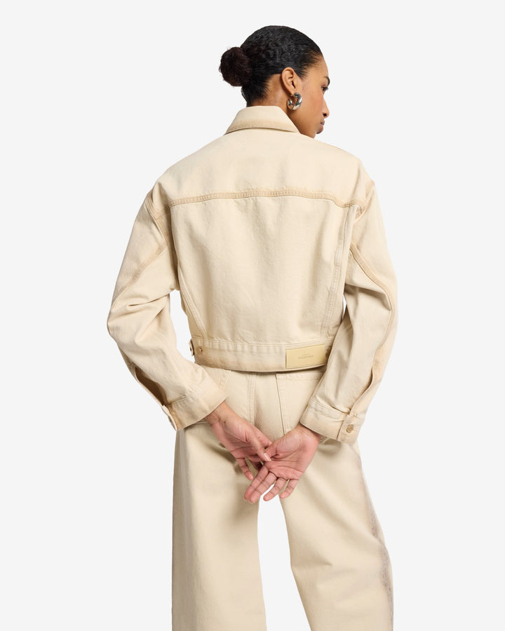 MANKIND Oli Cropped Trucker Jacket in Sand Beach | 7 For All