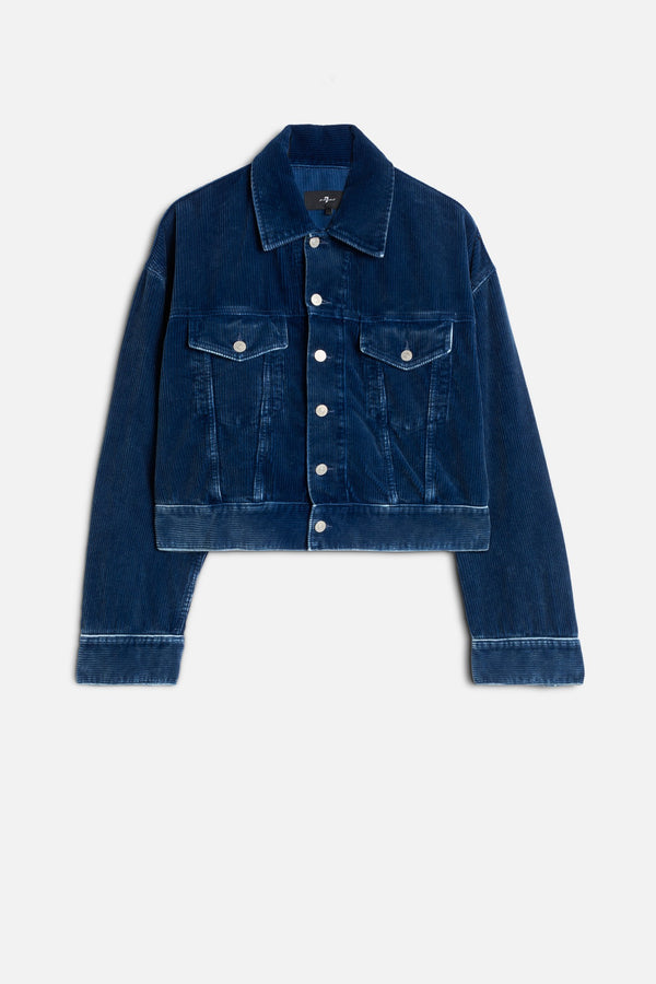 OLI CROPPED TRUCKER JACKET in Corduroy