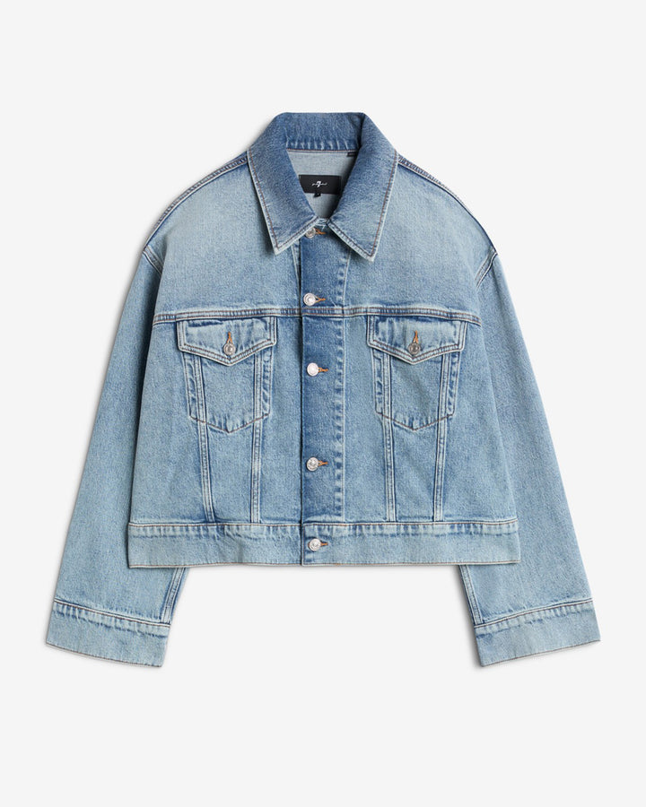 ジャケット 7 For All Mankind VICKY JACKET Soho Light (52891) Vicky Denim Jacket in Soho Light | 7 For All Mankind