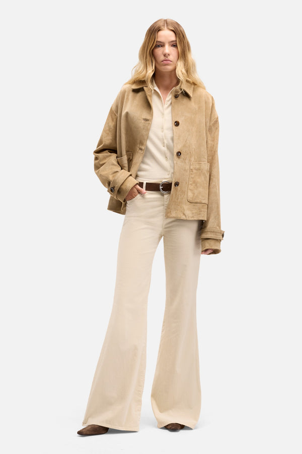 Velvet Retro Flare in Natural