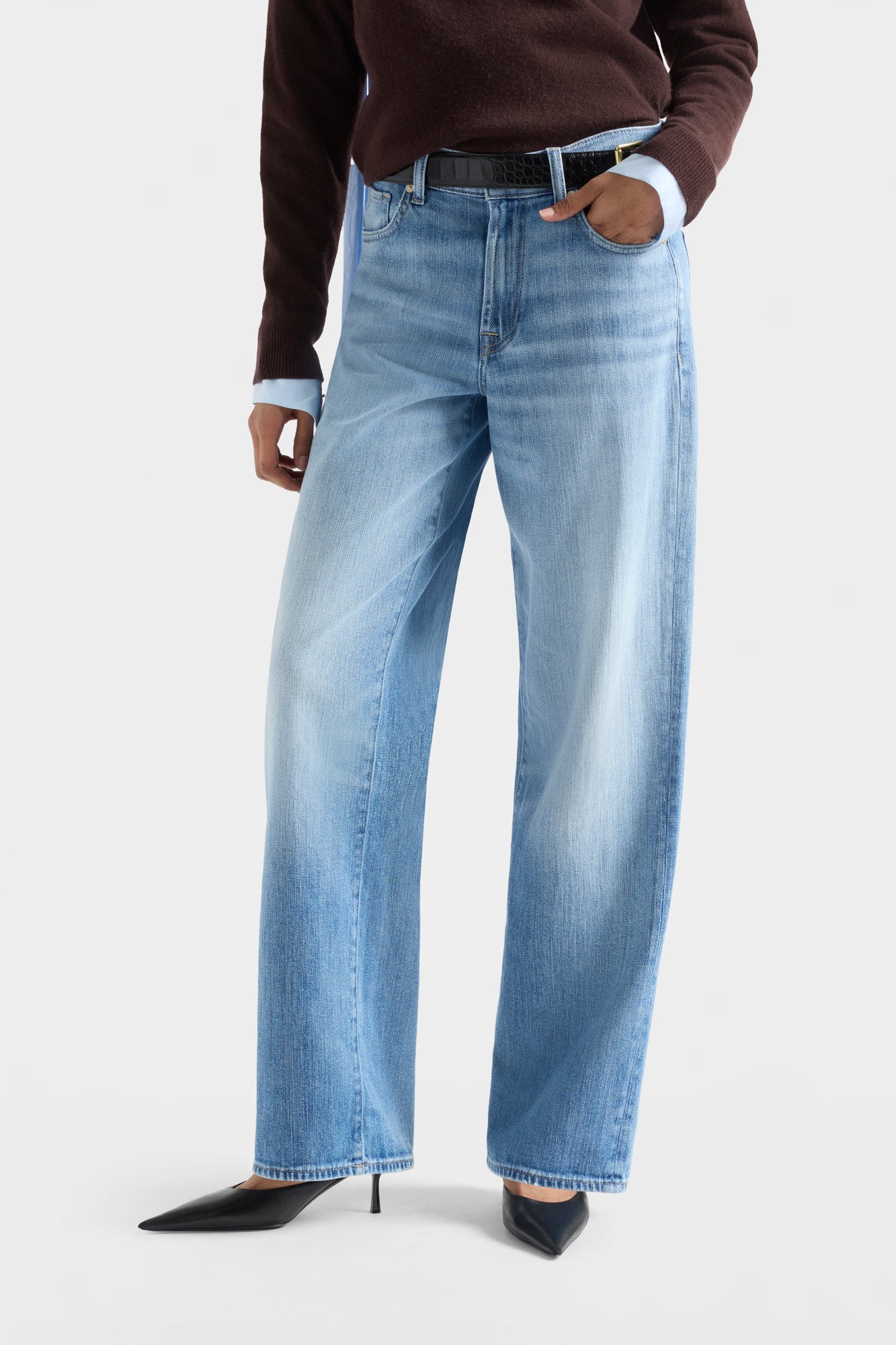 STOVEPIPE STRAIGHT in Airweft Chill Wave | 7 For All Mankind