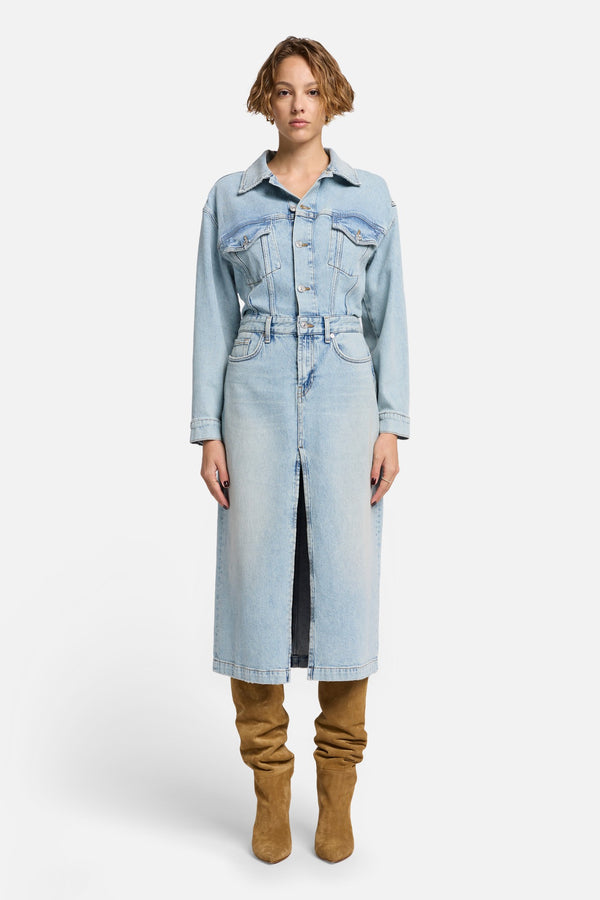 MANKIND Relaxed Denim Dress in Sahara