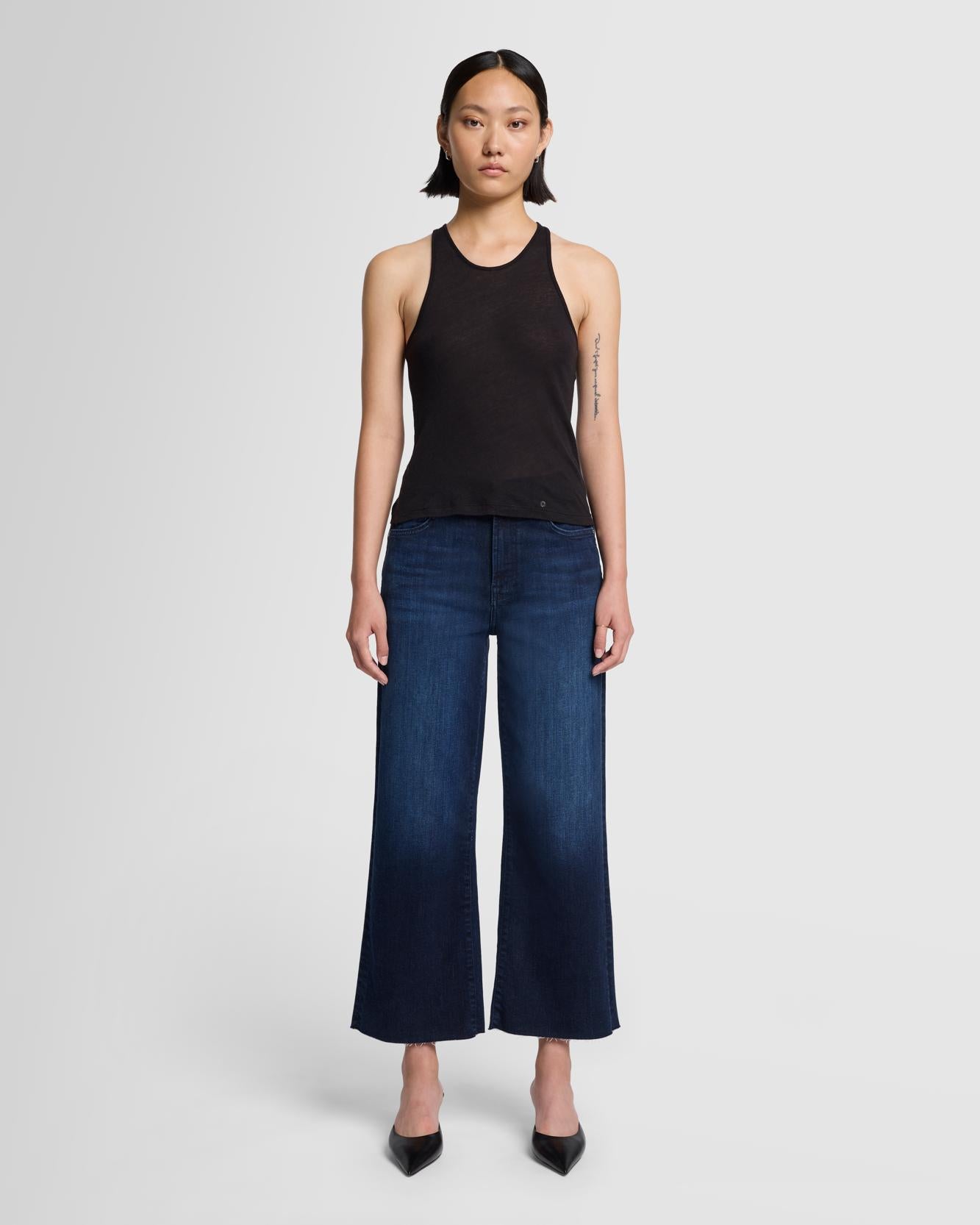 デニム・ジーパン 7 For All Mankind 'Alexa Cropped' jeans Cropped Alexa in Sapphire Blue | 7 For All Mankind