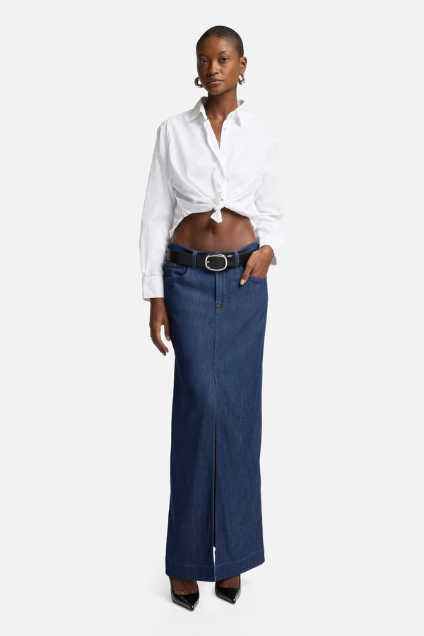 Weightless Front Slit Maxi Skirt in Halona