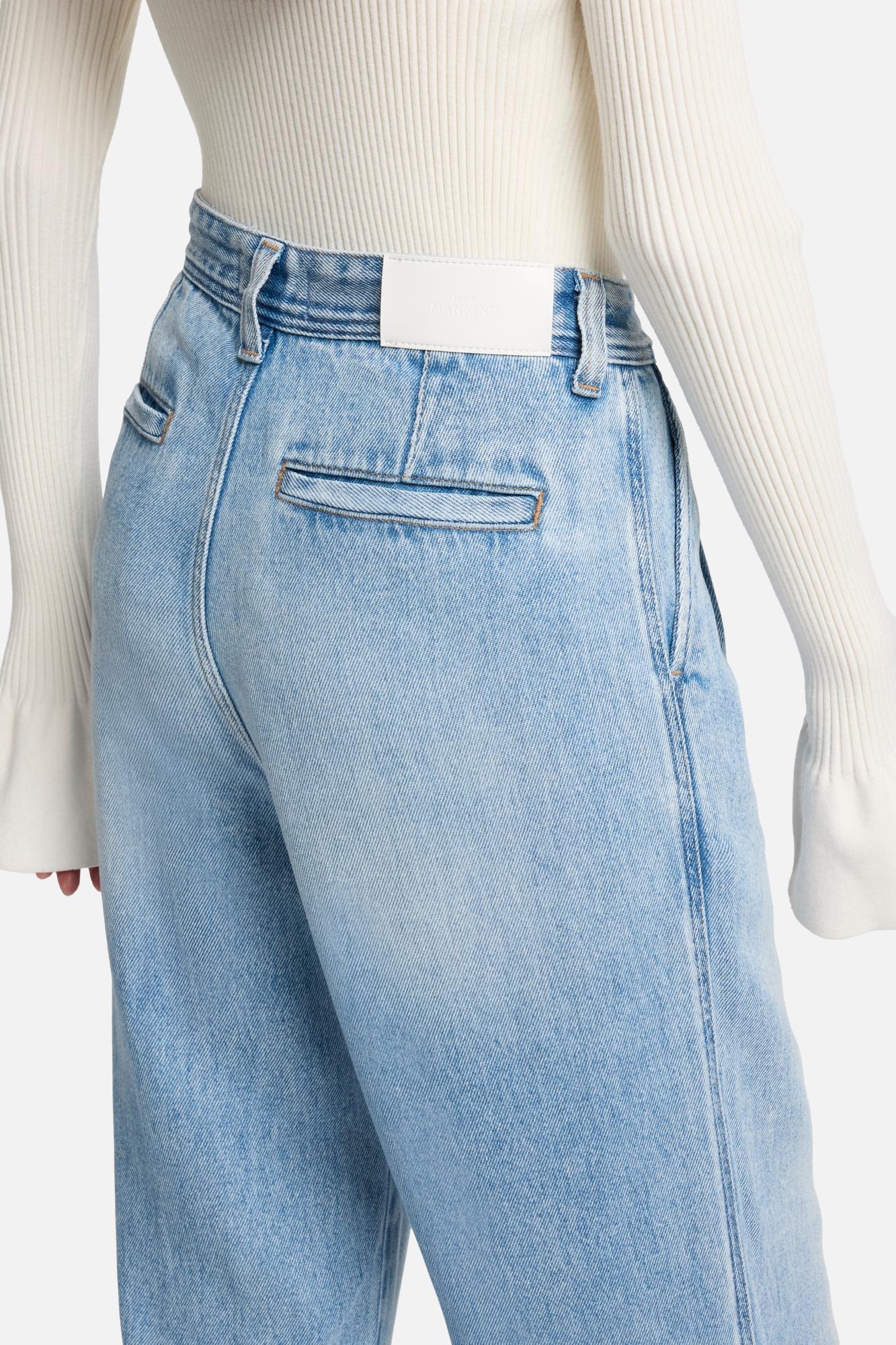 Denim Lustre Pleated Trouser in Abyss | 7 For All Mankind