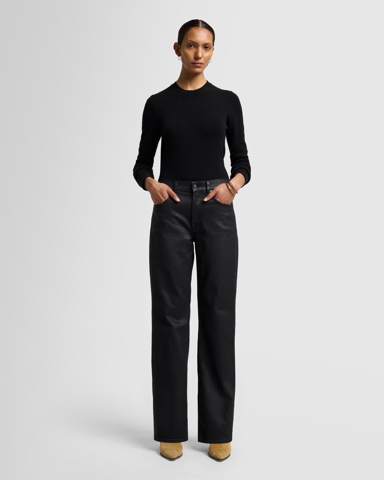 デニム・ジーパン 7 For All Mankind Black denim Tess jeans Luxe Performance Plus Slimmy in Deep Blue | 7 For All Mankind