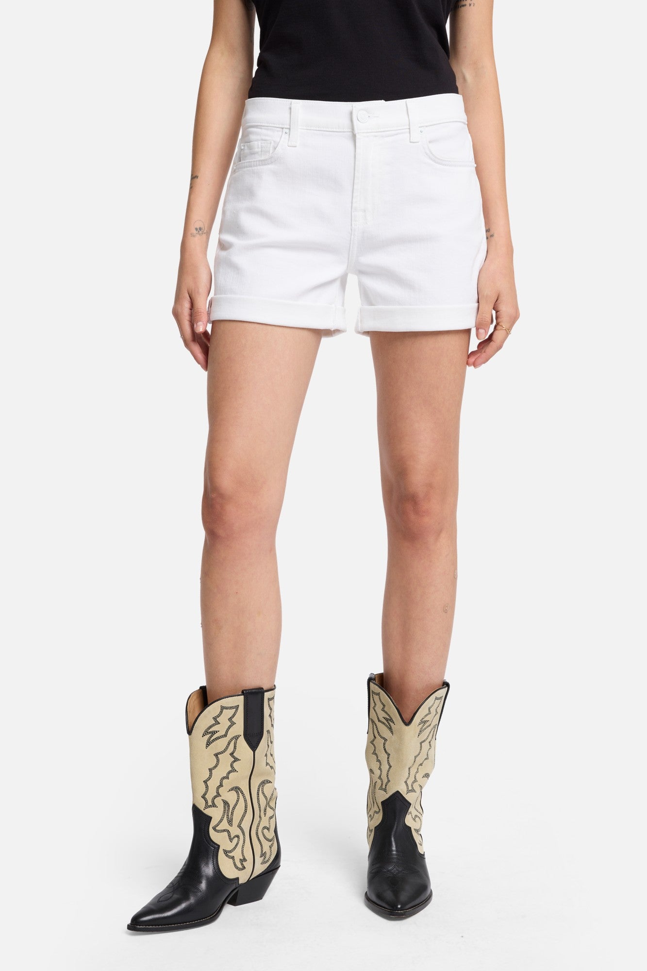 Mid Roll Short In Broken Twill White | 7 For All Mankind