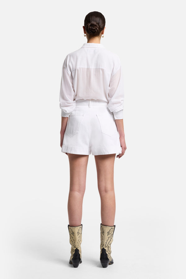 Denim Tailored Short in Brilliant White