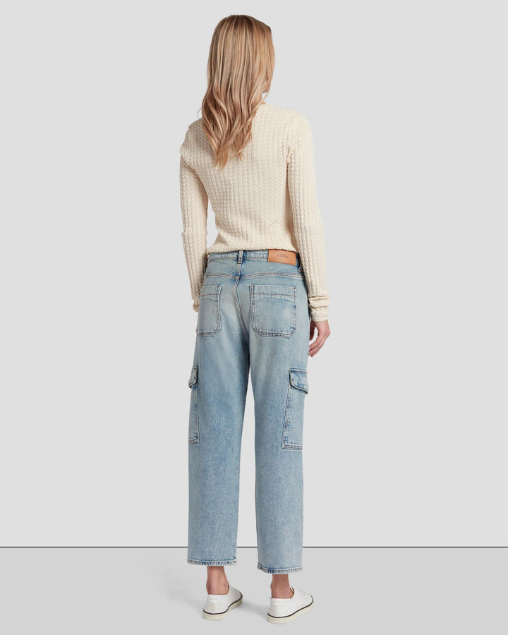 VIP【送料関税込】7 FOR ALL MANKIND LOGAN DENIM JEANS 7 For All Mankind Logan Stovepipe High-Rise Cuffed Straight