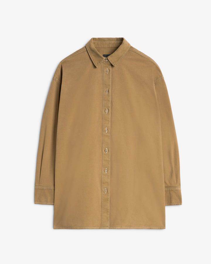 Comfort Twill Nina Relaxed Overshirt in Sand Storm | 7 For All Mankind