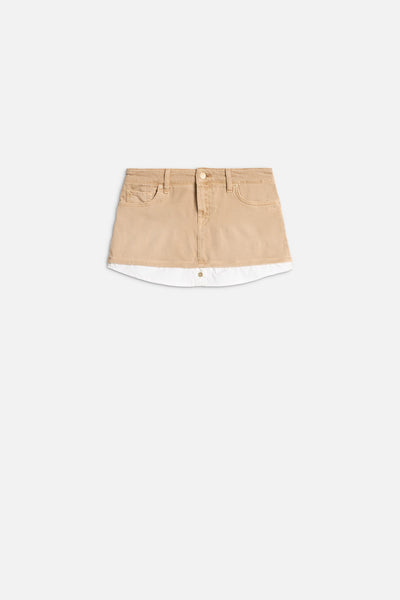 CHERRY MINI SKIRT in MANKIND Sand Dune