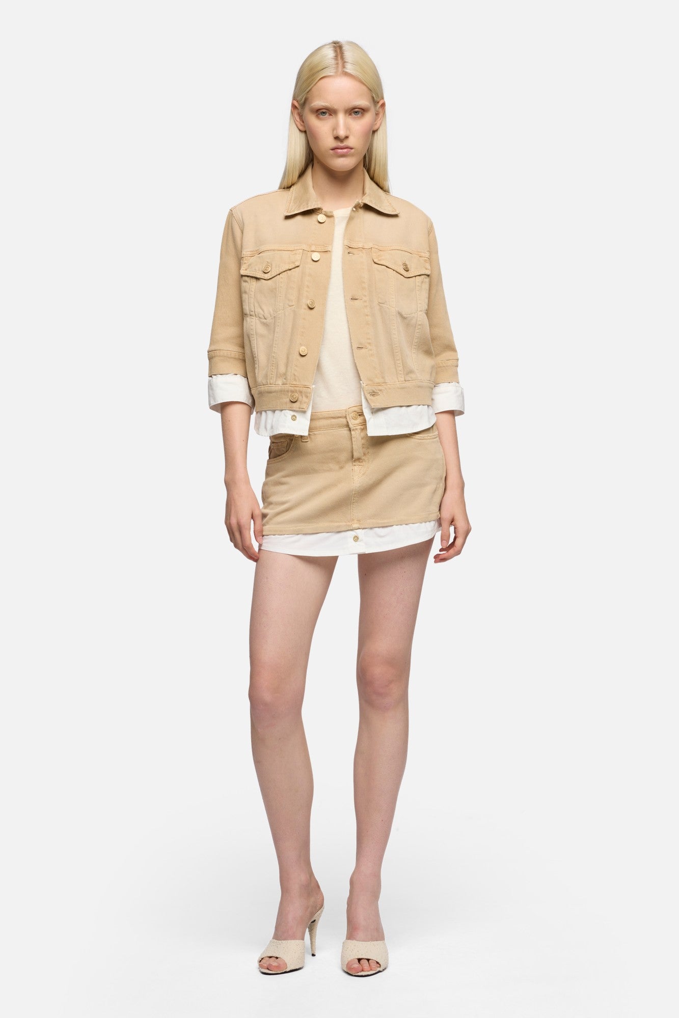 CHERRY MINI SKIRT in MANKIND Sand Dune | 7 For All Mankind