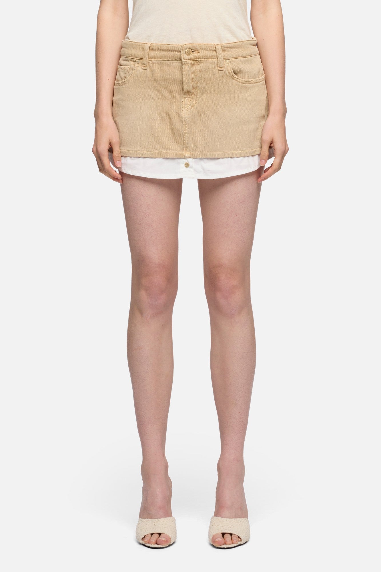 CHERRY MINI SKIRT in MANKIND Sand Dune | 7 For All Mankind
