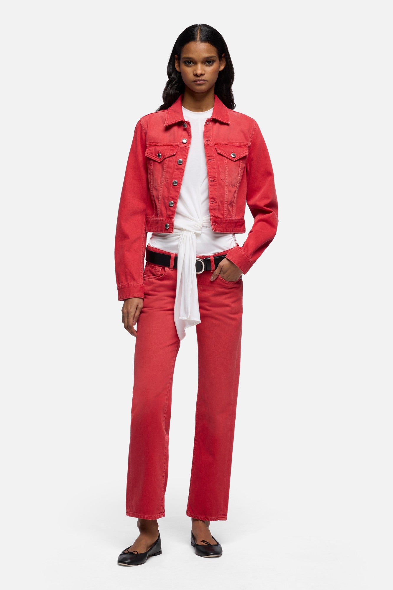 GOODENOUGH EC ULTIMATE COLOR JEANS レッド LOW CIGARETTE in Comfort Flame | 7 For All Mankind