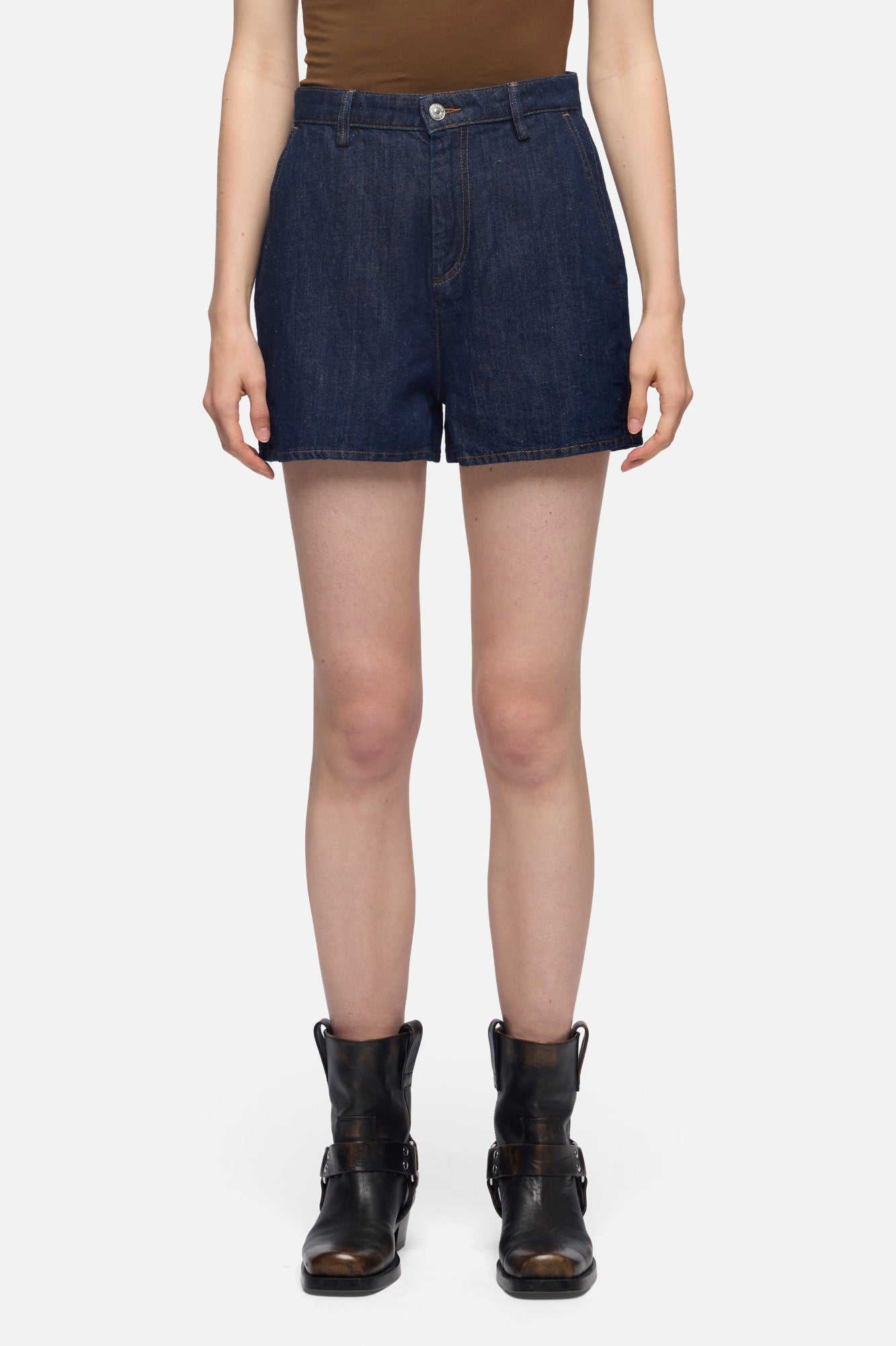 TROUSER SHORT in Indigo Linen Blossom | 7 For All Mankind