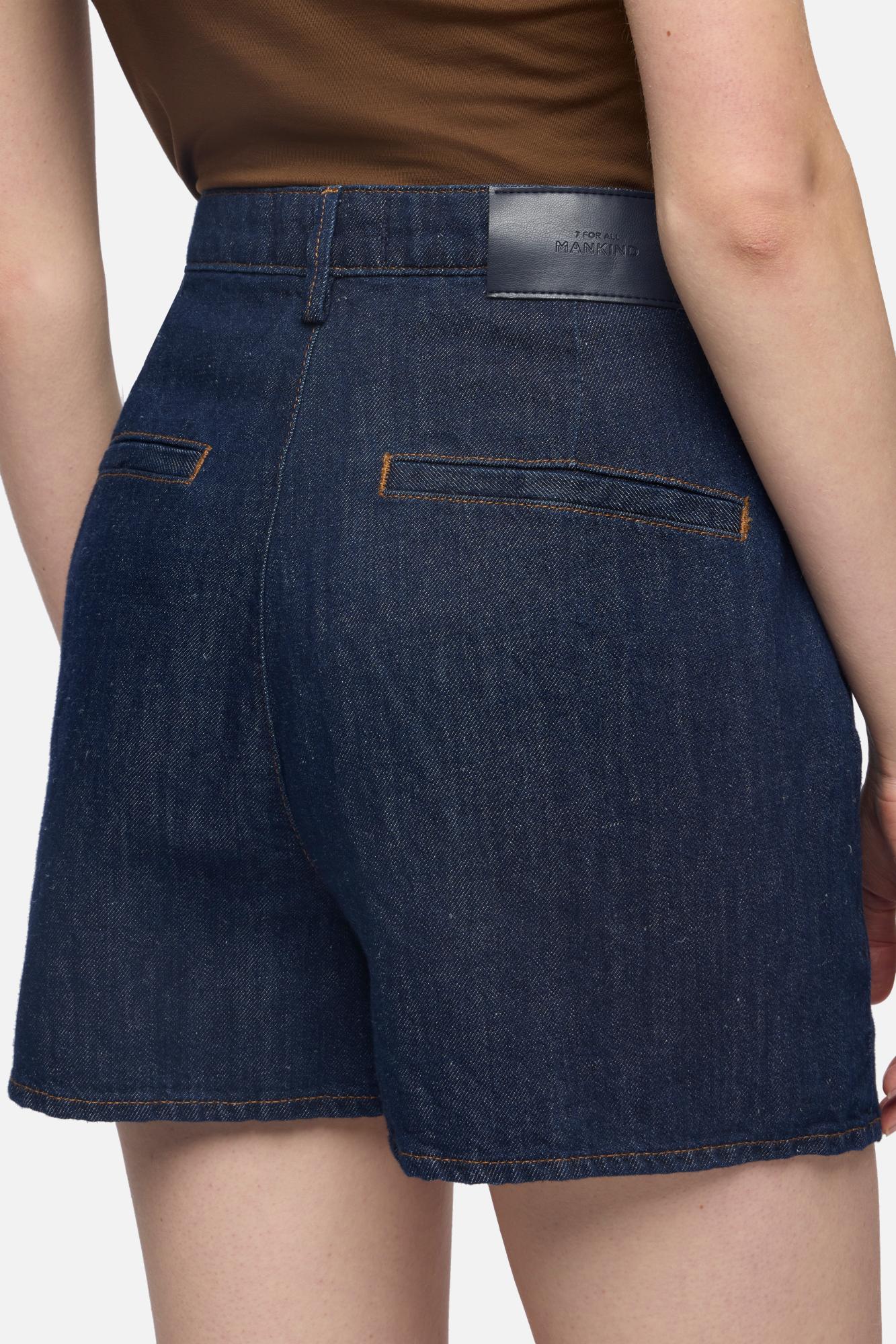TROUSER SHORT in Indigo Linen Blossom | 7 For All Mankind
