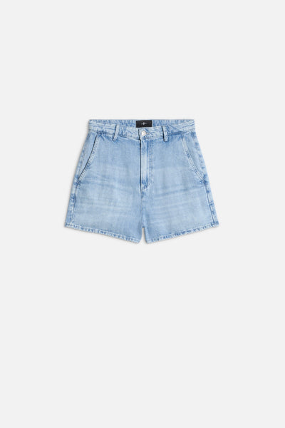 TROUSER SHORT in Indigo Linen Iris