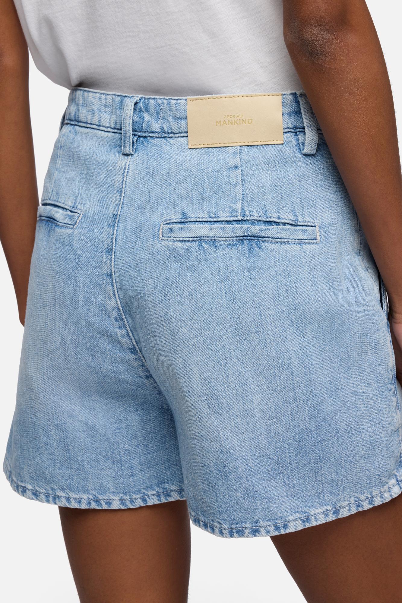 TROUSER SHORT in Indigo Linen Iris | 7 For All Mankind